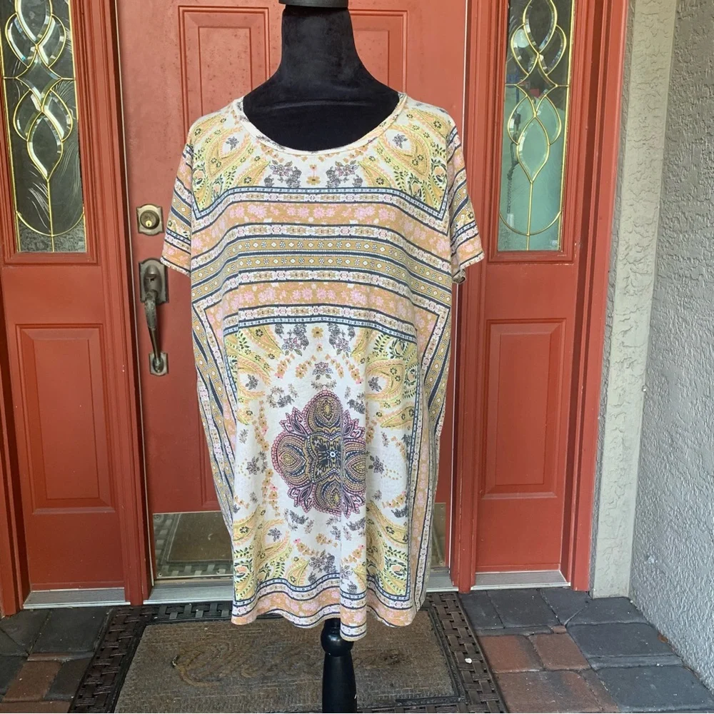 Lucky Brand Bohemian Paisley Print Top